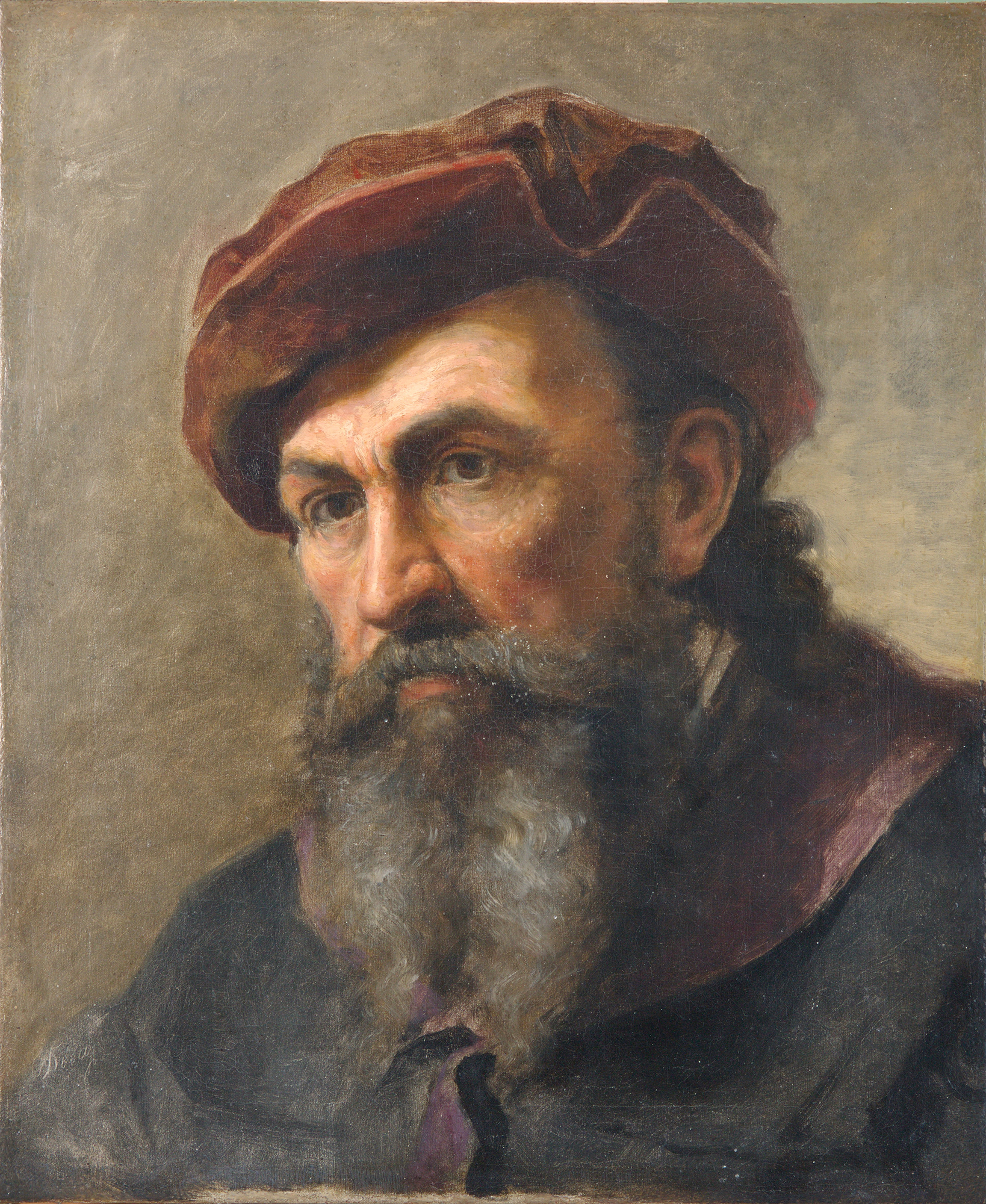 Kalapos férfi portréja