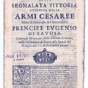 Olasz nyelvű jelentés a török elleni győztes csatáról, Bécs–Milánó, 1697